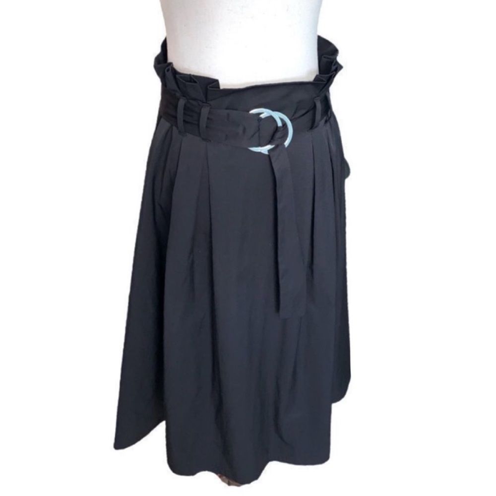 ZARA BLACK A-LINE PLEATED SKIRT WITH BELT | NEW WITH TAGS | NO FLAWS | MEDIUM